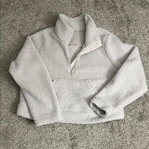 Cozy Half-Zip Fleece Pullover Jacket - Cream All in Motion Brand